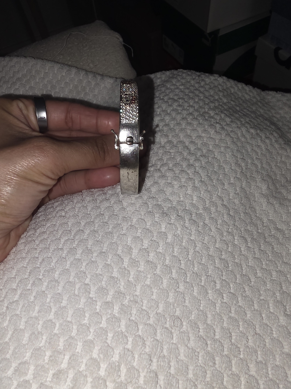 Rare Authentic Sanrio Hello Kitty Diamonique 925 Sterling Silver CZ Pavé Bangle - Picture 5 of 7